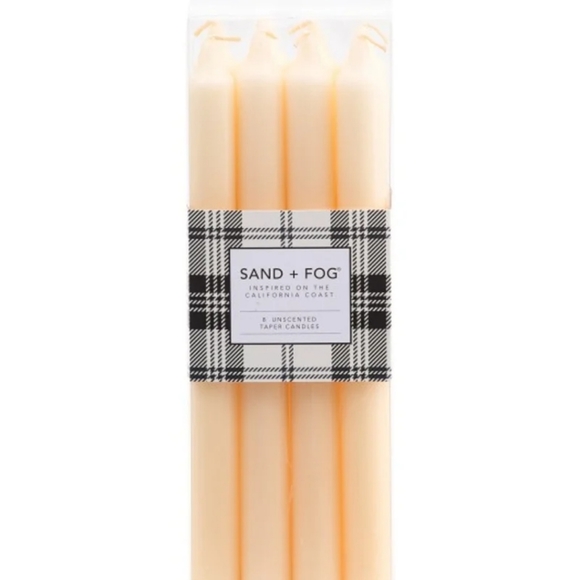 SAND AND FOG SET OF 8 UNSCENTED OFF- WHITE 10" TAPERED CANDLES BNWT 1 SET LEFT - Picture 1 of 7